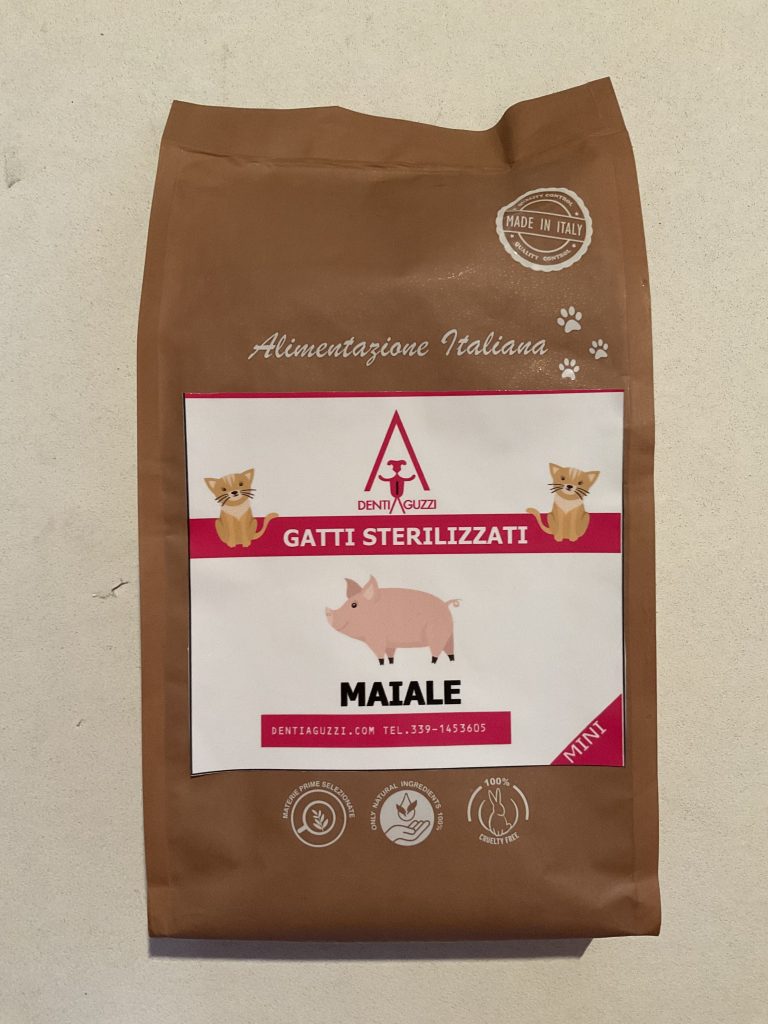 Alimento Per Gatto Sterilizzato Crocchette Mini Al Maiale 1kg